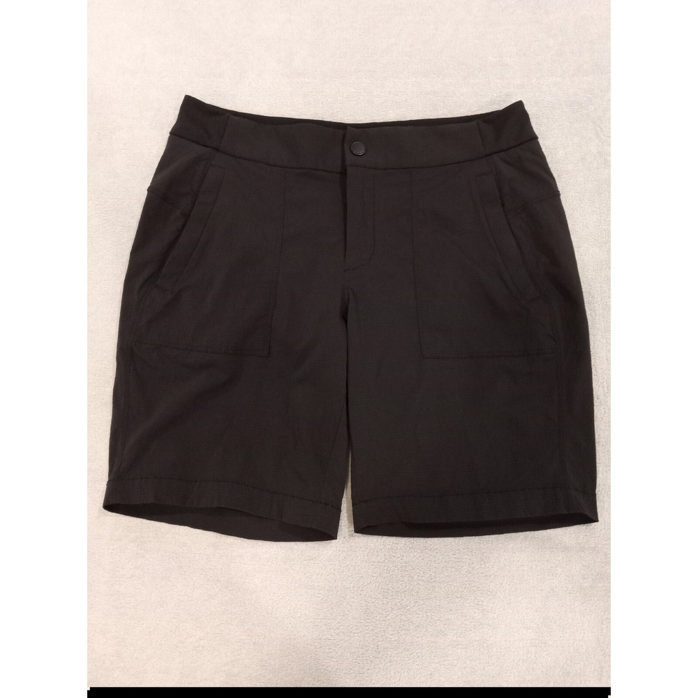 Athleta Trekkie Bermuda 2.0 Shorts Black Nylon Stretch Hiking‎ Outdoor Size 8